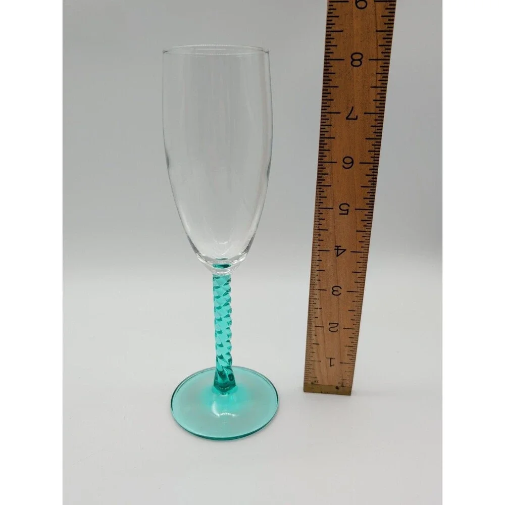 Luminark Angelique Aqua Champagne Flute Twisted Stem Replacement